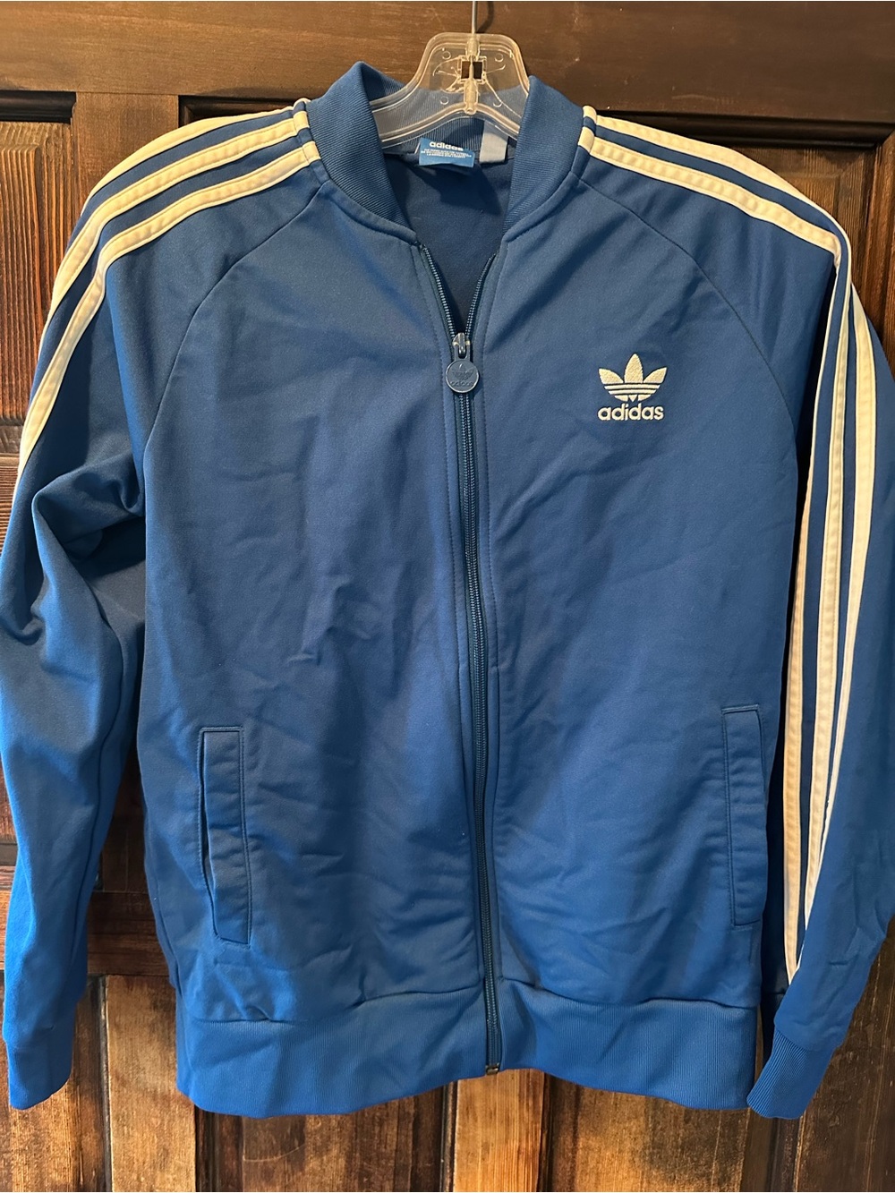 adidas Royal Blue Track Jacket with White Stripes
